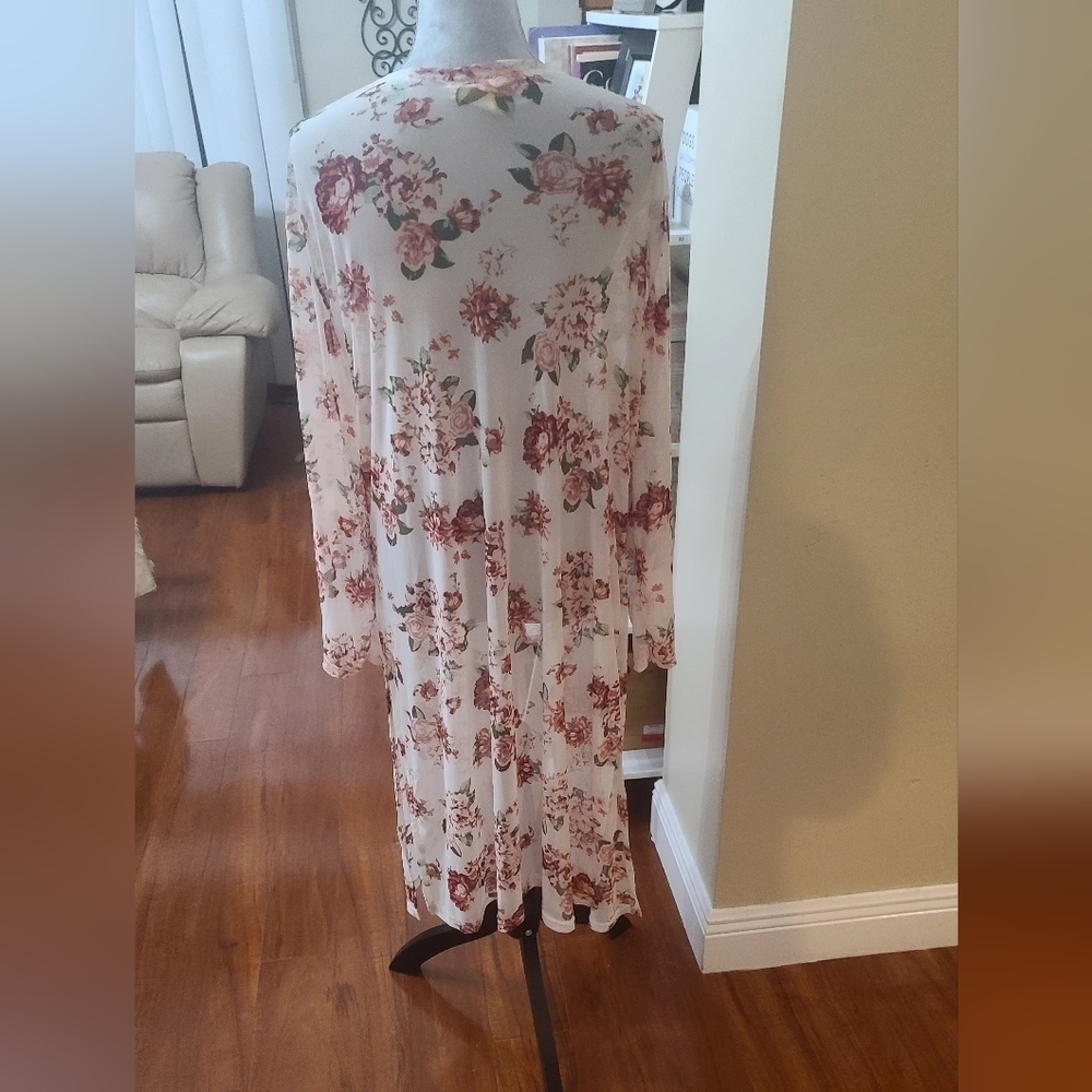Nwot  Boho plus size cover up Kimono Shabby Chic Bohemian 3X Flora Ravana NYC - Picture 6 of 7